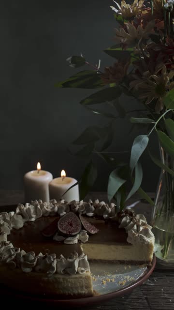 Pan Shot of Autumn Table with Latte.
