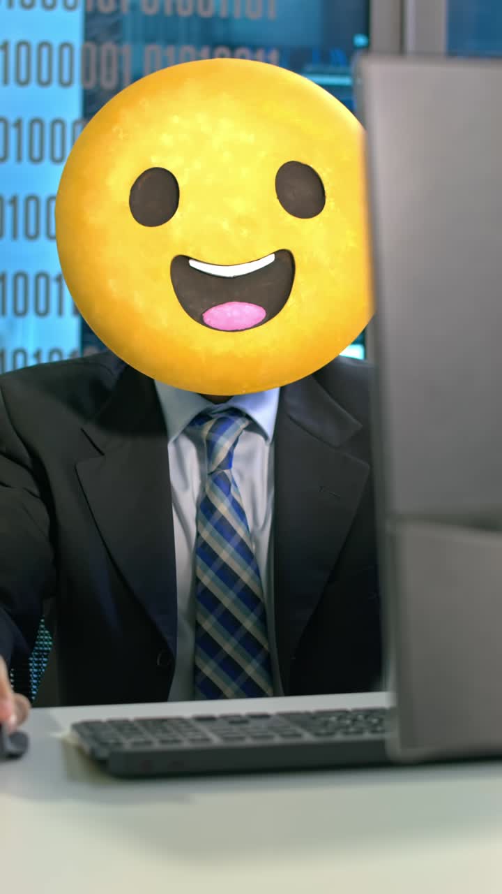 Emoticons Smiley Face Hitting Computer