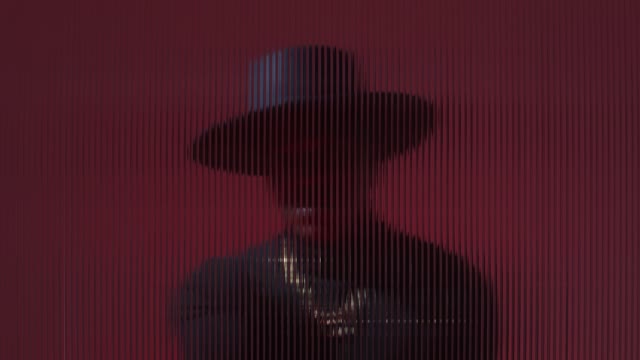 Western Fashion in Burgundy Background.