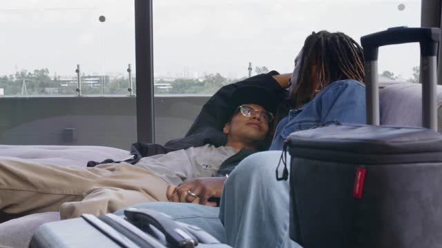 Couple Relaxing on a Couch.