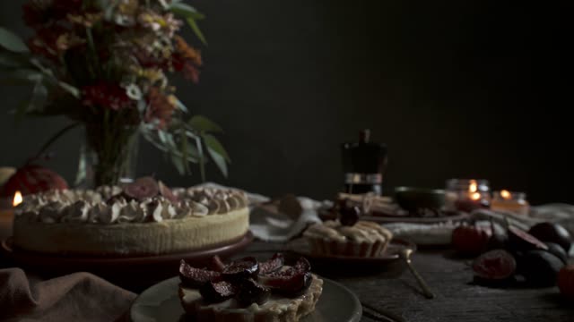 Candlelit Autumn Table in Chiaroscuro.