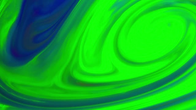 Psychedelic Neon Green and Blue Liquid Motion.