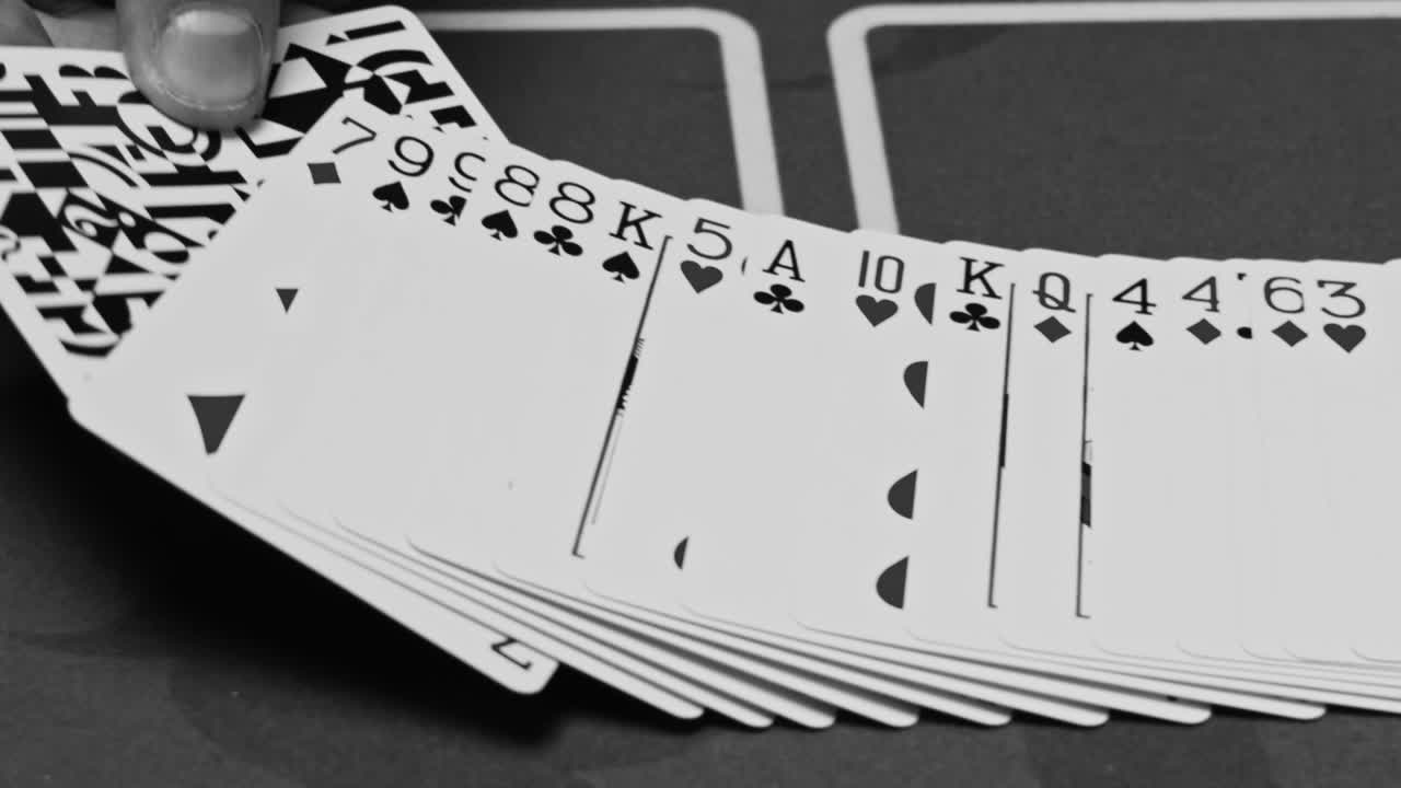Spread of Playing Cards on Table - Free Stock Video