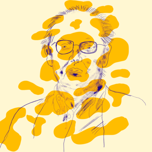 Concerned man wearing glasses