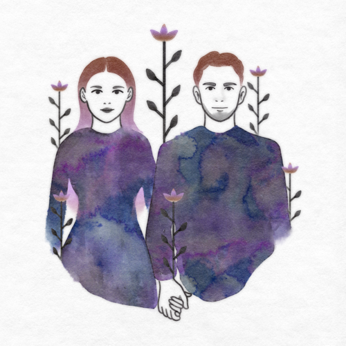 Couple holding hands