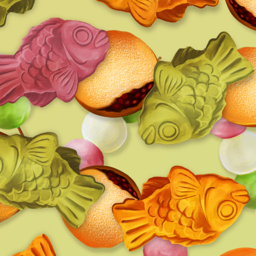 Assortment of Japanese sweets