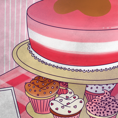 Valentine's Day cakes with love heart icing 