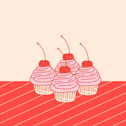 Cupcakes with a cherry on top