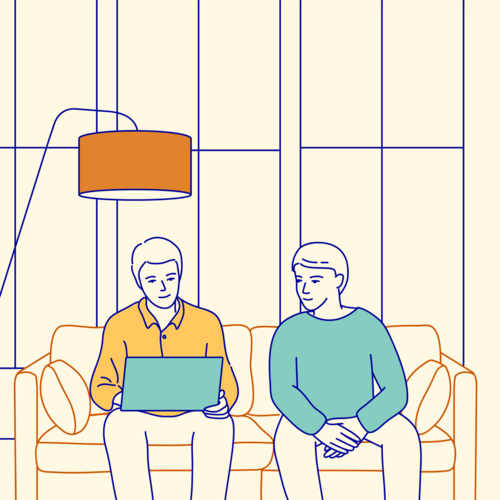 Office workers in a modern co-working space