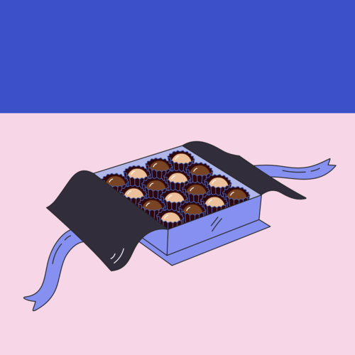 Open box of chocolates