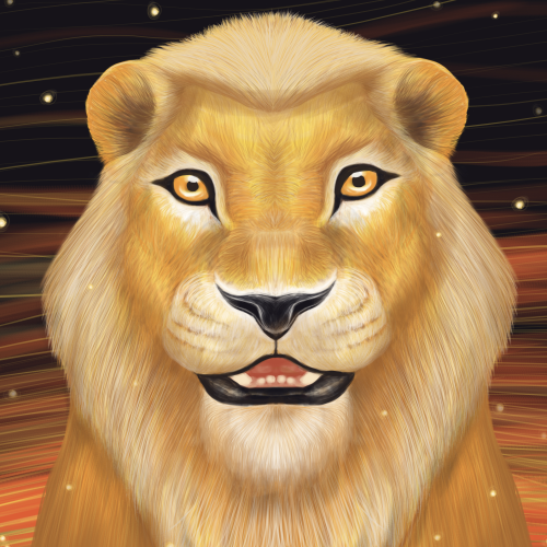Lion on the African plains 