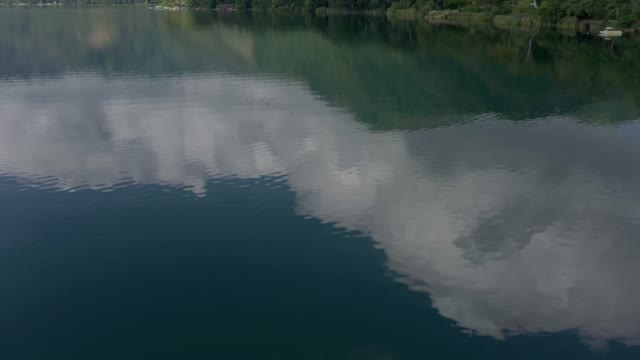 Drone Pan From Reflection to Sky.