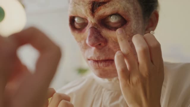 Close-Up of Monster Makeup .