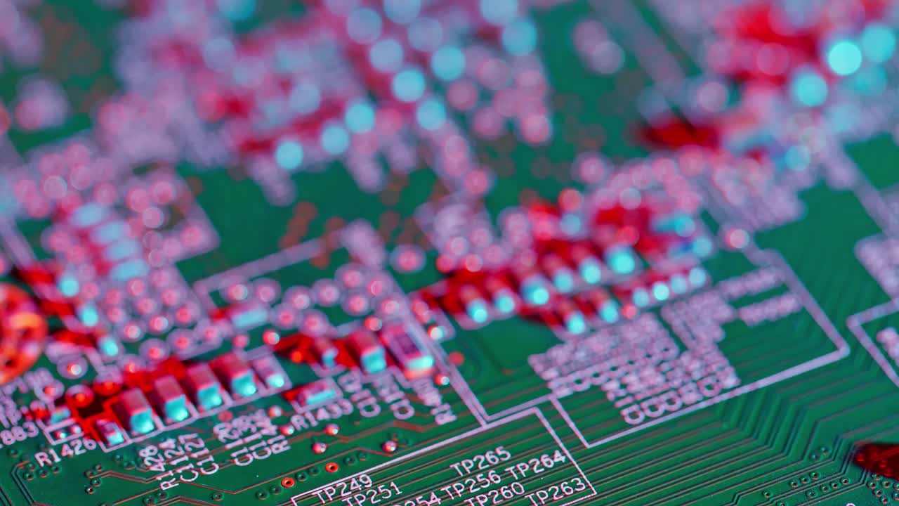 Chipset with Blue and Red Details - Free Stock Video