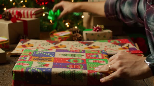Wrapping Station and Christmas Tree.