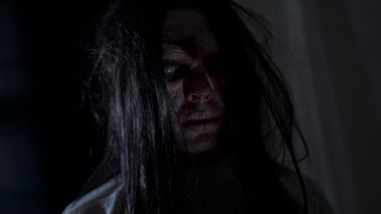 Close-Up Dark Monster Face.