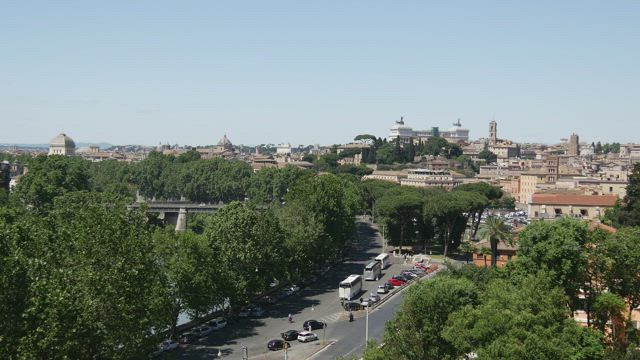 View of a Street and the city of Rome.