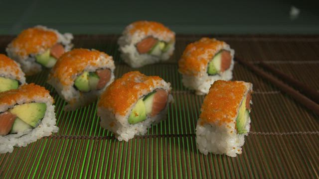 Sushi ready for serving.