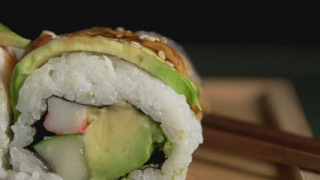 Selection of Sushi rolls.