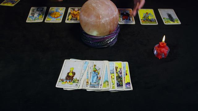 Tarot Cards being prepared.
