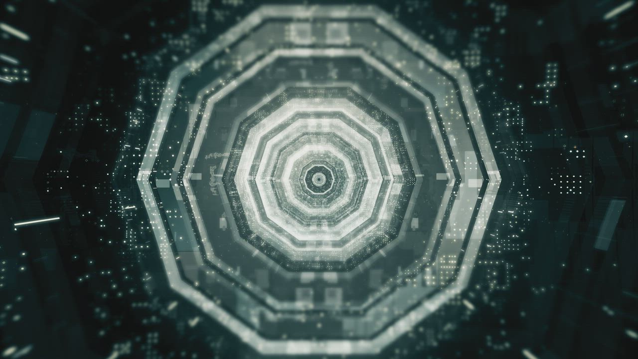 Going through a virtual tunnel - Free Stock Video