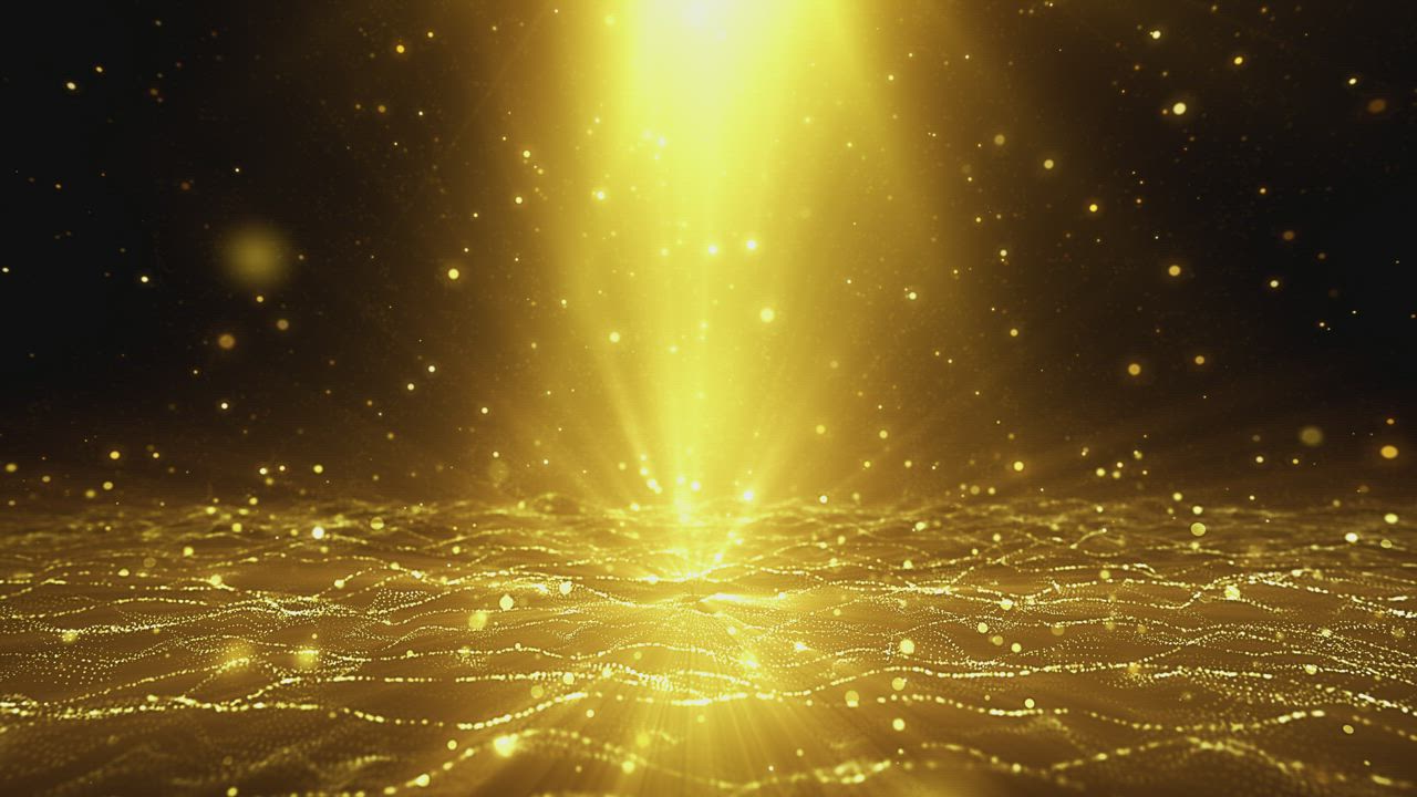 Golden particles rising in a digital world - Free Stock Video