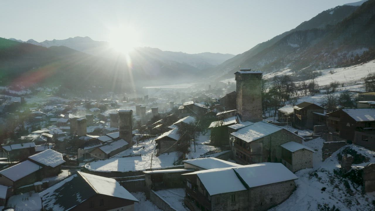 A town covered in snow - Free Stock Video