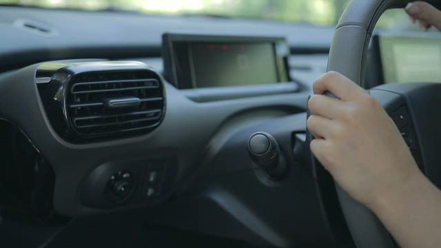 Woman using a turning signal.