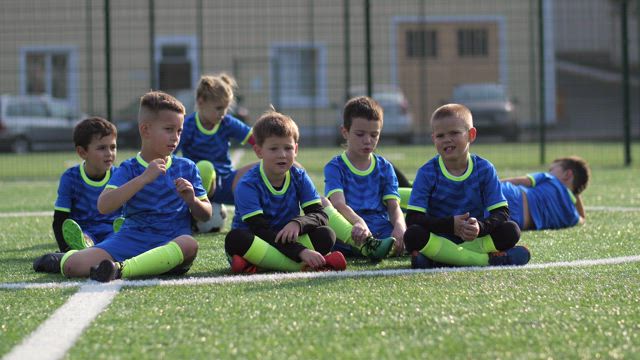 Tired Soccer players after a game.