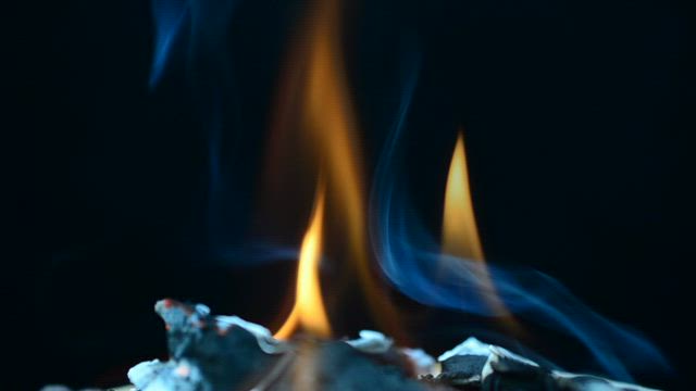 Burning paper.