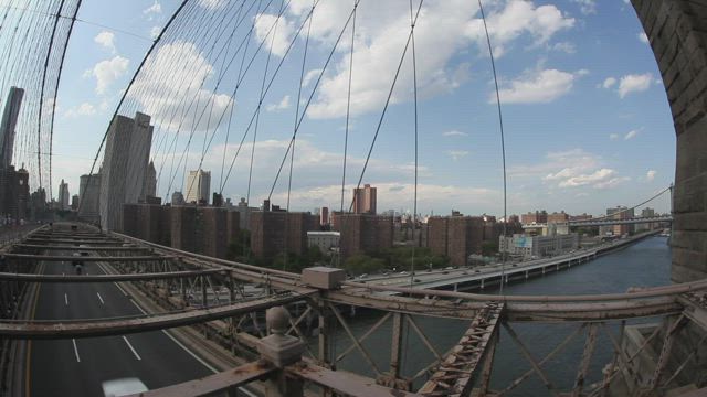 View from above the Brooklyn Bridge.