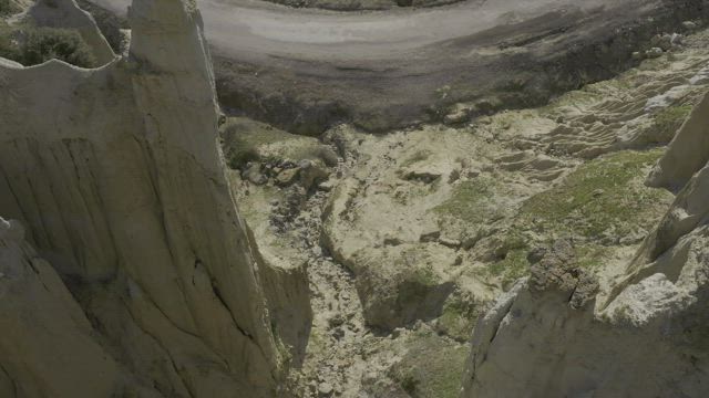 Eroded cliffs in the desert.