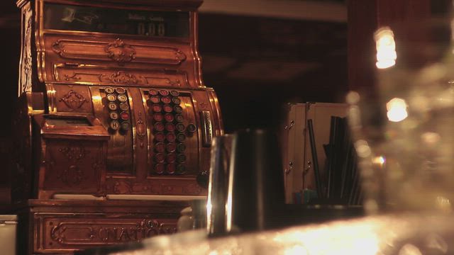 Bartender behind the counter.