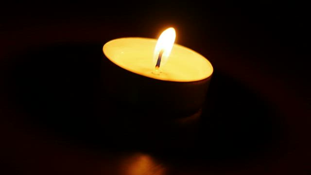 Candle in the dark.