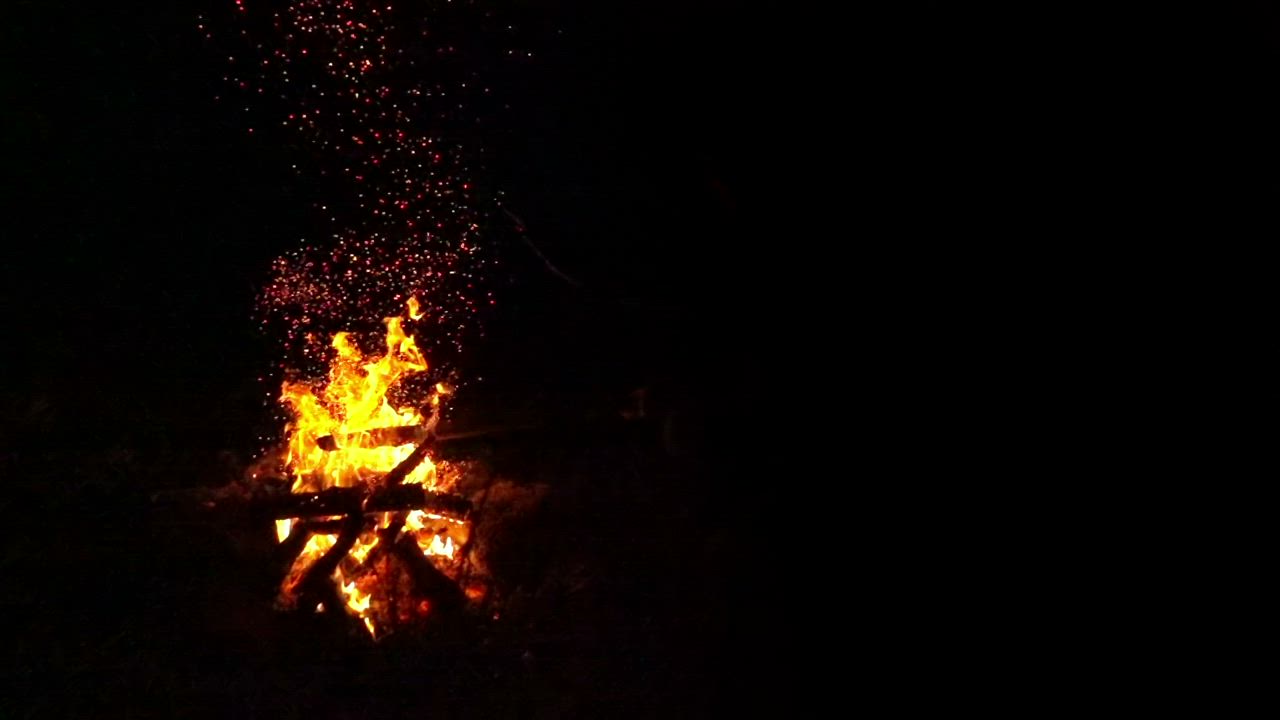 Bonfire in the dark - Free Stock Video