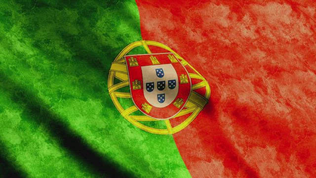 Portugal flag waving, render.