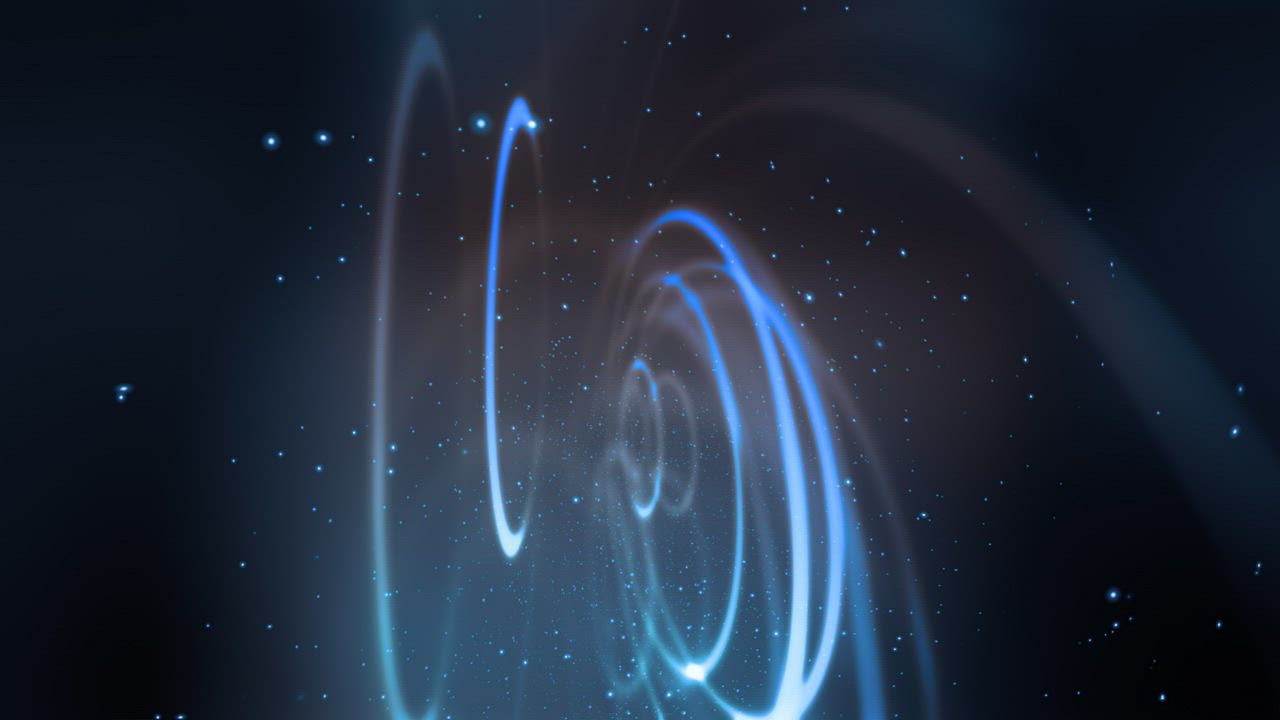 Light rings moving in space, render - Free Stock Video