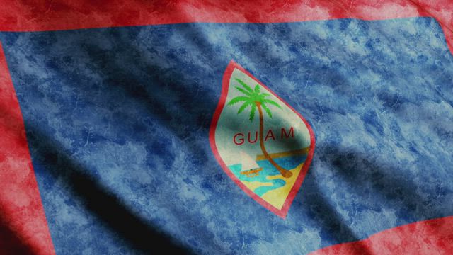 3D render of a Guam flag waving.