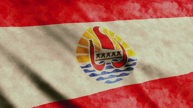 French Polynesia flag, 3D animation.