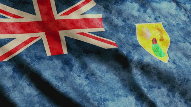 Turks And Caicos Islands waving flag.