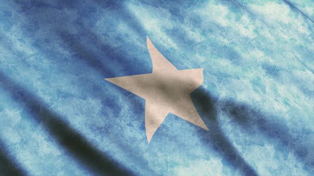 3D Flag of the African country of Somalia.