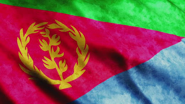 Eritrea flag waving.