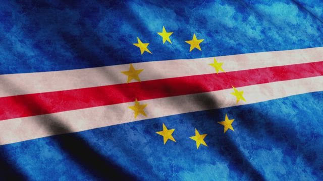 Cape Verde waving 3D flag.