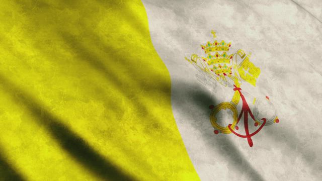 Vatican City waving flag.