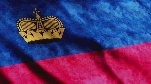 Liechtenstein flag waving in 3D.