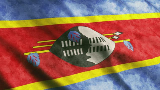 Swaziland flag 3D render .