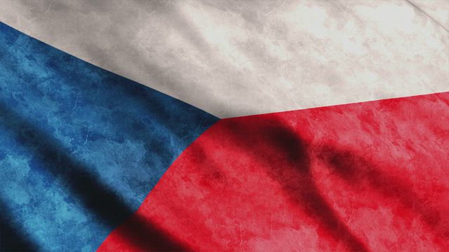 Czechia flag waving in 3D animation.