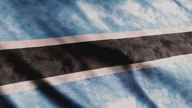 Faded flag of Botswana.