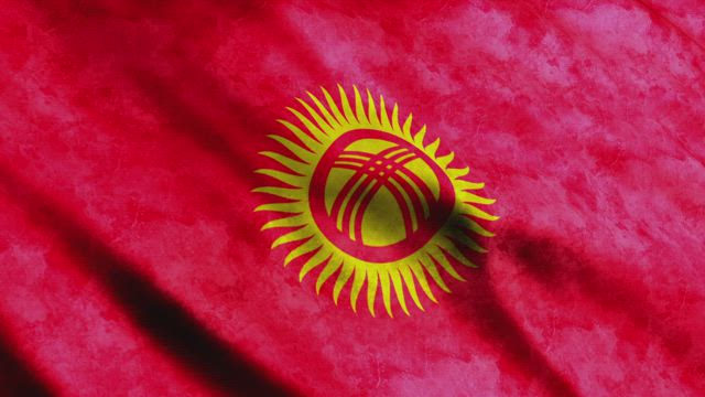 Kyrgyzstan flag in a 3D animation.