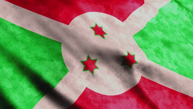 3D animation of a Burundi faded flag.